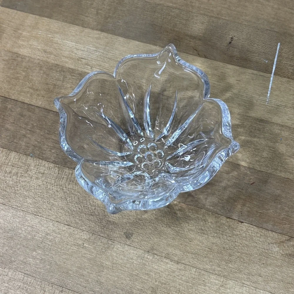 Marquis Waterford Crystal Flower Bowl Germany Scalloped Petal Trinket Dish